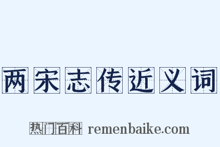 两宋志传近义词是什么意思的图片